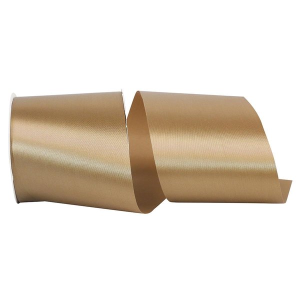 Reliant Ribbon 4 in. 50 Yards Single Face Satin Allure Ribbon, Antique Bronze 4700-385-10K